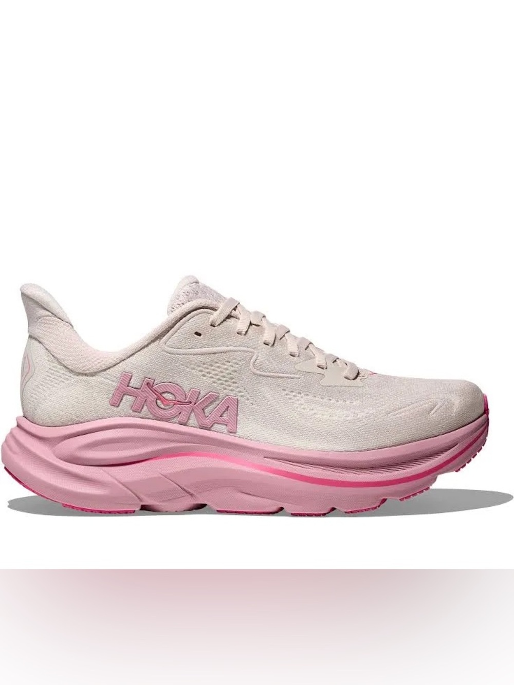 Hoka Pink & Ceam Clifton 10 - Size 8